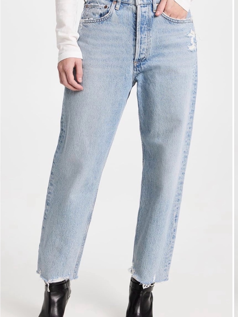 AGOLDE
90s Crop Mid Rise Straight Jeans - Nerve